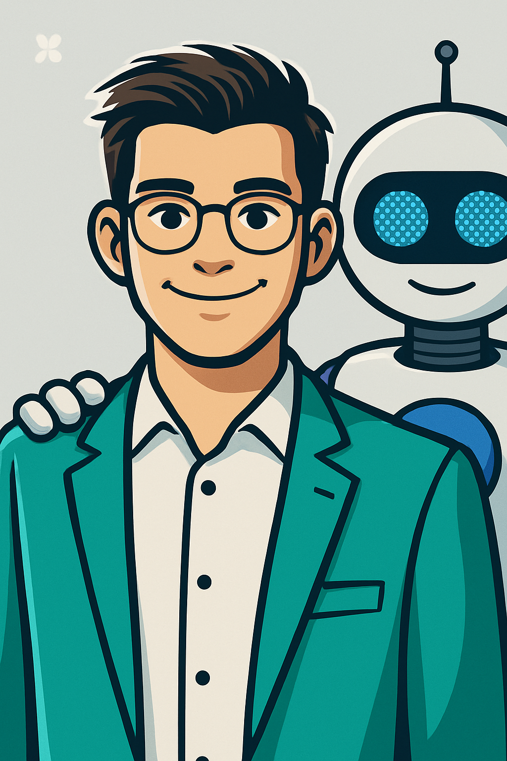 Dennis Willis, Will Automate Now founder, with his robot assistant